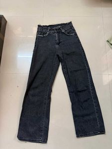 Wide Leg Black Wash Jeans