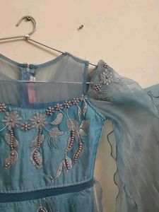 Blue Embellished Party Dress