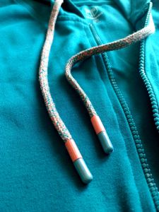 Teamspirit Zipper Sleeveless Hoodie Girls Teal Blu