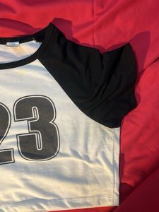 White &amp; Black Crop Top