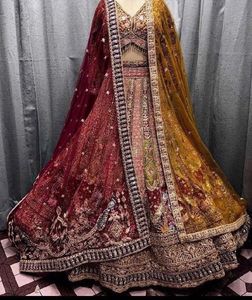 Gorgeous Gold Lehenga Choli With Double Dupatta