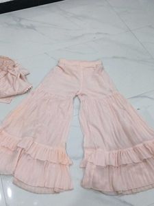 Pink Ruffle Palazzo Pants