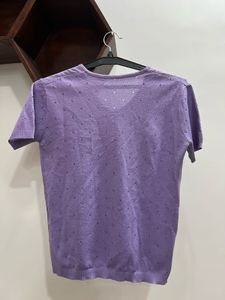 Purple V-Neck Knit Top