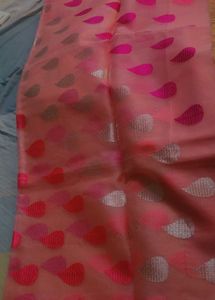 Pink Pure Chanderi Silk Saree Unused