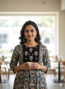 Elegant Floral Print Kurta