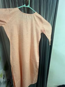Peach Embroidered Kurti