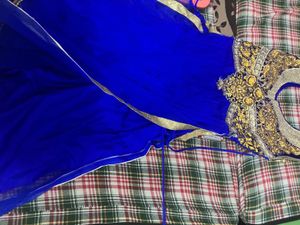 Royal Blue Embroidered Anarkali Suit