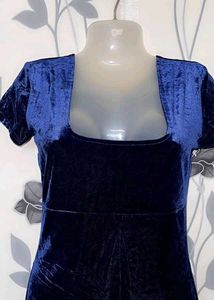Blue Velvet Mini Dress