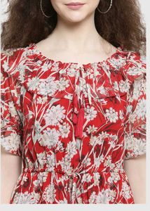 Latin Quarters Red Floral Print Maxi Dress