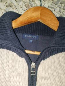 Striped 1/4 Zip Pullover Sweater