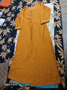 Libas Mustard Printed Kurti Size XS