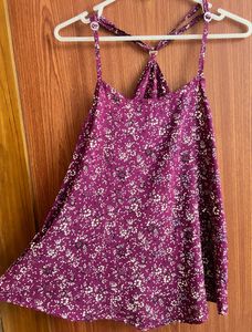 Purple Top With Flower Details