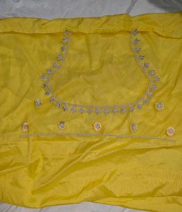 Yellow Lehenga With Silver Embroidery