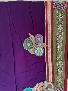 Beautiful Georgette Designer Saree With Border