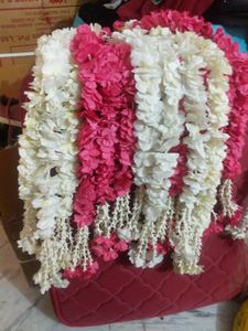 2 Strings of White/Pink Blossom Flowers