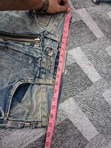 Blue Starnik Unique Zipper Korean Jeans