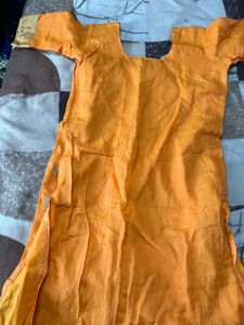 Orange Embroidered Kurta