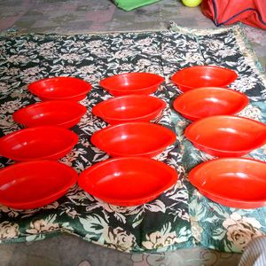 Red Dinnerware Bowls (Set of 12)