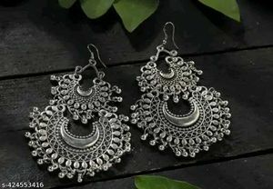 Fantastic Silver Oxidized Earrings