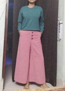 Koovs Pink Culottes/Trouser