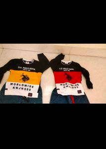 Branded Combo Of 2 Denim Tshirt Set