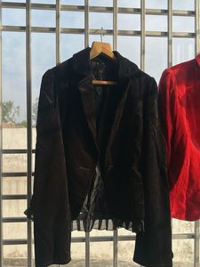 Velvet Blazers - Black and Red Combo