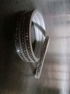 Gray &amp; Rhinestone Bangles (Set of 4)