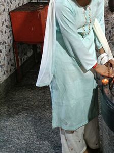 Light Blue Embroidered Kurti