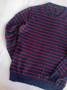Navy &amp; Red Stripped Sweater