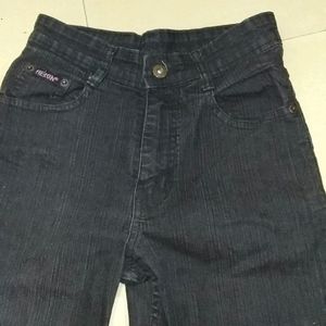 Denim Black Jeans 3/4th