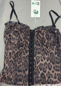 Newme Leopard Print Corset Top