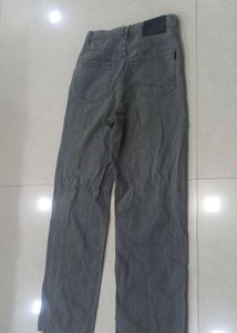 Distressed Gray Wide Leg Jeans