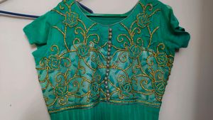 Heavy Work Sea Green Anarkali Set