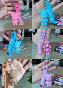 Pink Dog Cartoon Keychain
