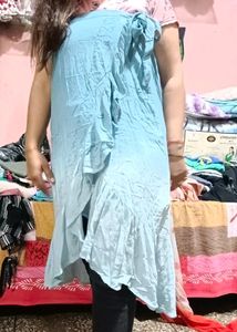 Double Shade Frilled Skirt Cum Dress