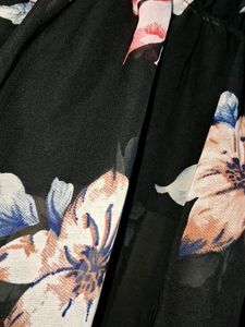 Black Floral Kaftan Top