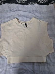 H&M Cream Sleeveless Top