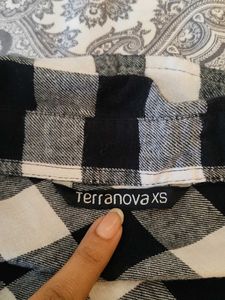 Black &amp; White Plaid Top