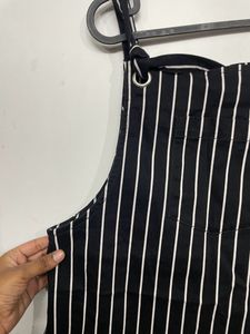 Rio Striped Dungree Dress With Slip Pocket