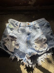Distressed Denim Shorts
