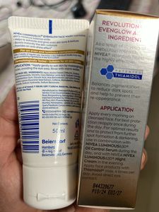 Nivea New Luminous evenglow facewash and day cream