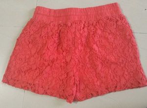 Coral Lace Shorts