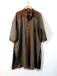 Khaki Brown Printed Kurti (Unisex, Man & Woman)