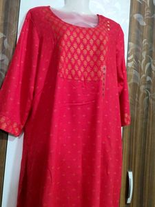 Red Printed Kurta