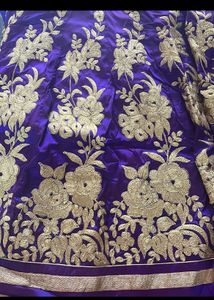 Purple and Gold Lengha Eid Dress