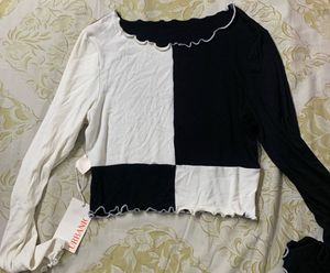 Black And White Full Sleeve Top