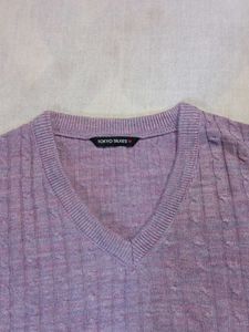 Tokyo Tales Lavender Cable Knit Vest