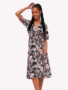 Turkish Brand Black Floral Dress