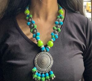 Handcrafted German Silver Beaded Necklace