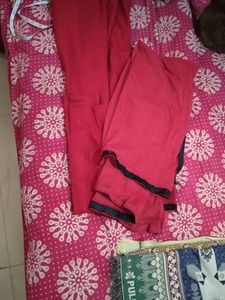 Red Embroidered Anarkali Suit Set